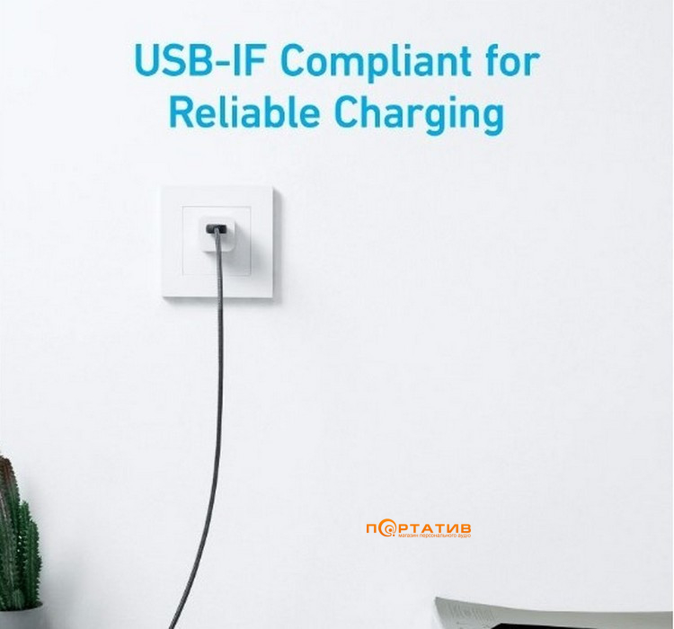 Кабель Anker 322 USB-A to USB-C - 1.8m Nylon Black (A81H6G11)