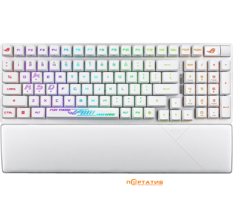 Ігрова клавіатура ASUS ROG Strix Scope II RX Optical Wireless EN RGB White (90MP03S0-BKUA30)