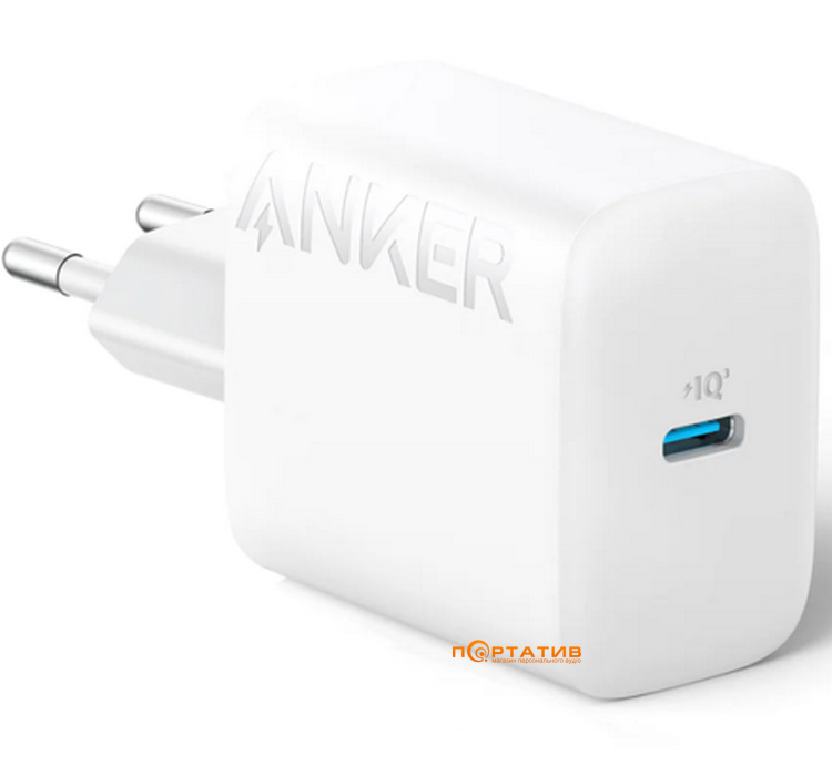 Зарядний пристрій Anker PowerPort - 20W USB-C + USB-C cable White (B2347G21)