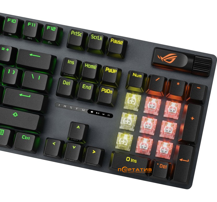 Игровая клавиатура ASUS ROG Strix Scope II NX Snow USB EN PBT Black (90MP036A-BKUA01)