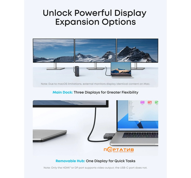 Док-станция Anker Nano Docking Station 13-in-1 Triple Display (A83C3311)
