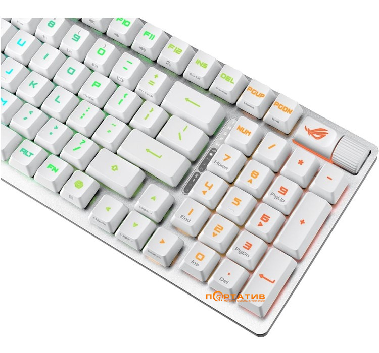 Ігрова клавіатура ASUS ROG Strix Scope II RX Optical Wireless EN RGB White (90MP03S0-BKUA30)