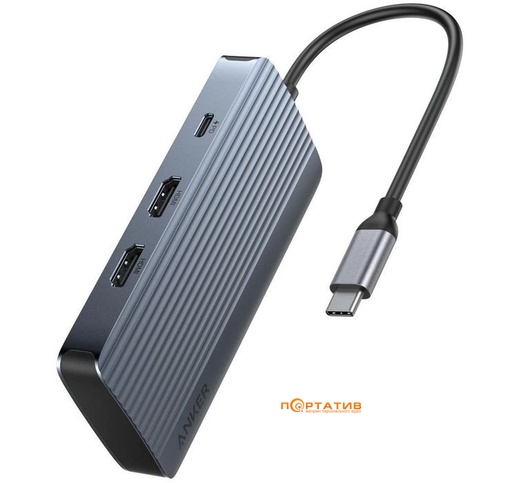 Хаб Anker USB-C Hub 7-in-1, PD in 100W/2xHDMI/4xUSB-A (A83740A2)