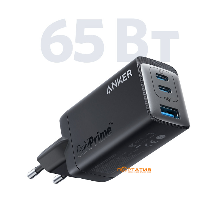 Зарядний пристрій Anker PowerPort 735 GaNPrime 65W Black (A2668311)