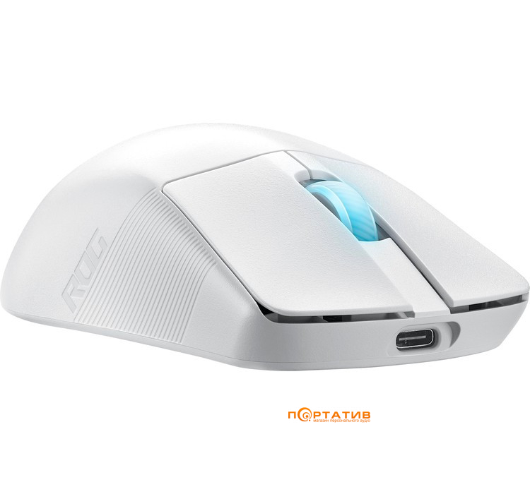 Миша ігрова ASUS ROG Harpe Ace Aim Lab Edition USB/WL/BT White (90MP02W0-BMUA10)