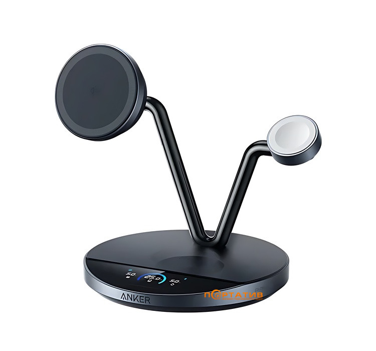 Беcпроводное ЗУ Anker Prime Wireless Charging Station (3-in-1, Qi2, AirCool) (B25X7G11)