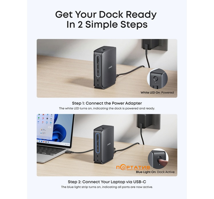 Док-станция Anker Nano Docking Station 13-in-1 Triple Display (A83C3311)