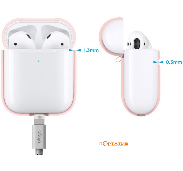 Elago A2 Silicone Case for Airpods with Wireless Charging Case Lovely Pink (EAP2SC-PK)