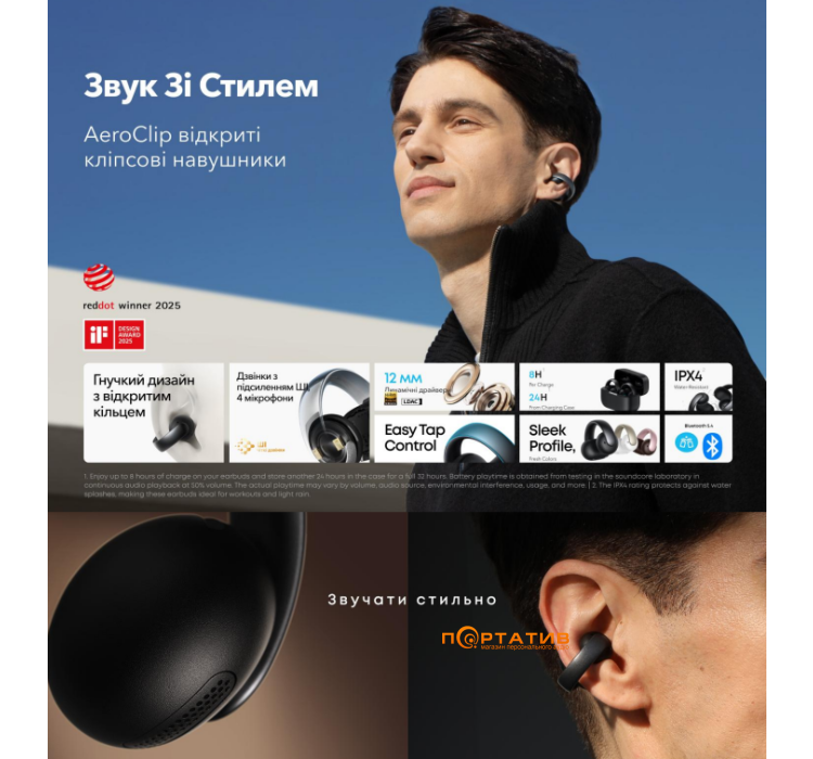 Навушники Anker SoundCore AeroClip Black (A3388G11)