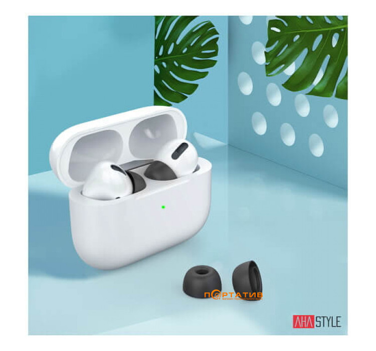 AHASTYLE Silicone Tips for Apple AirPods Pro 2 Large Pairs Black (AHA-0P991-BL2)