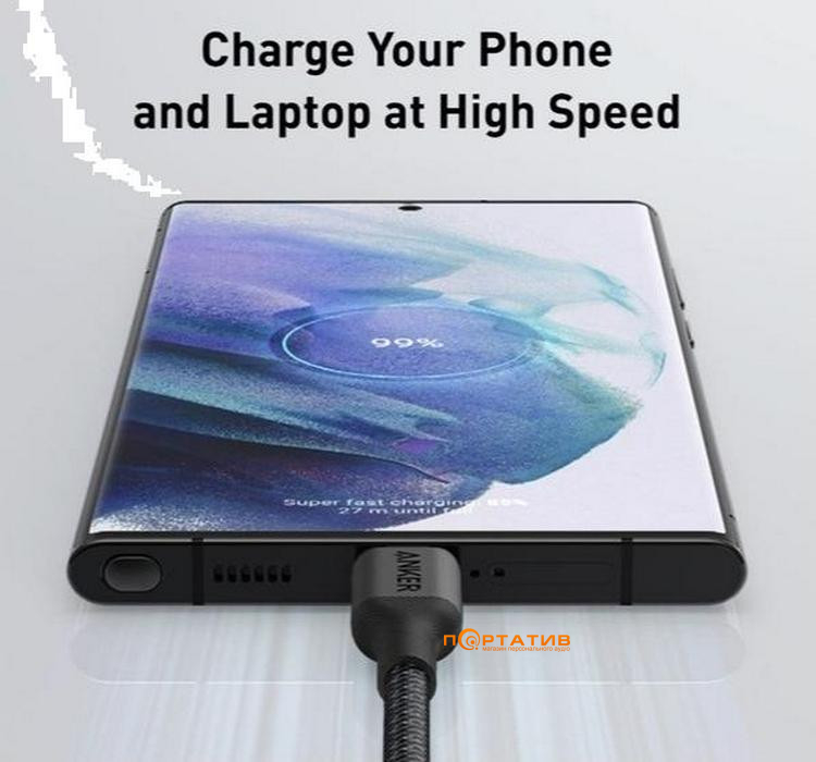 Кабель Anker 544 USB-C to USB-C - 0.9m 140W Bio-Nylon Black (A80F5H11)