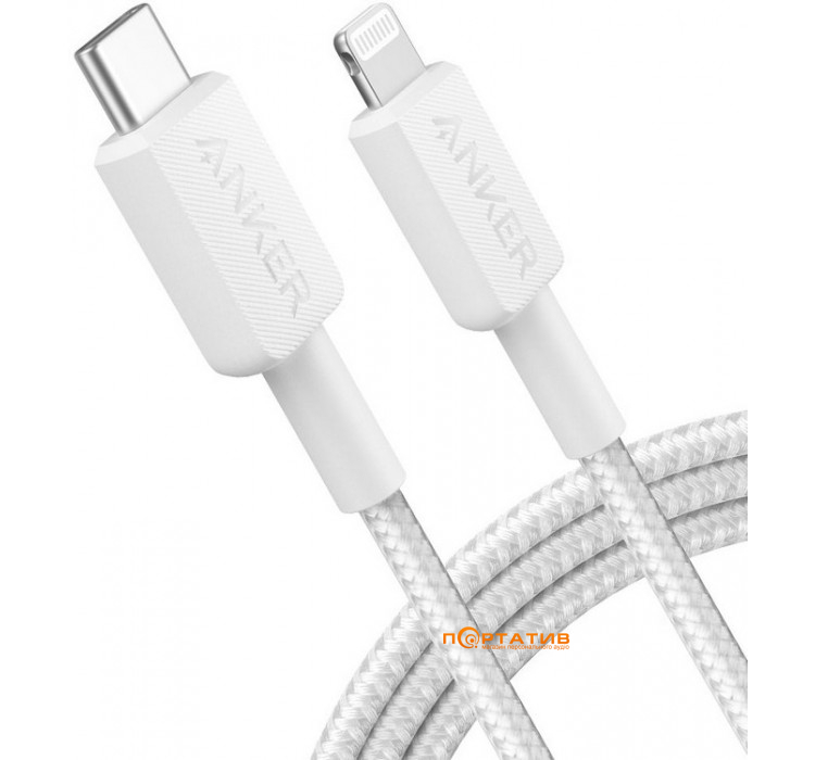 Anker 322 USB-C to Lightning - 1.8m Nylon White (A81B6H21)