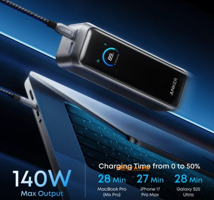 Зовнішній акумулятор Anker Prime 20000mAh 220W Black (A110BH11)