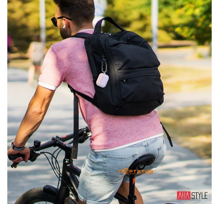 Чохол AHASTYLE Two Color Silicone Case with Carabiner for Apple AirPods Pro Lavender / Pink (AHA-0P400-LLP)
