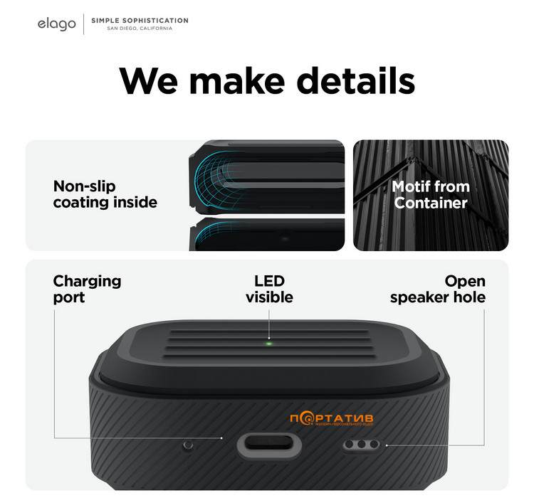 Чохол Elago Armor Case Black for Airpods Pro 2nd Gen (EAPP2C-ARMOR-BK)