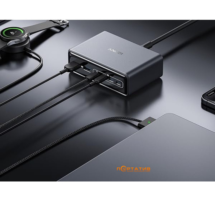 Мережевий зарядний пристрій Anker Prime Charger 200W, 6 Ports, GaN (A2683341)