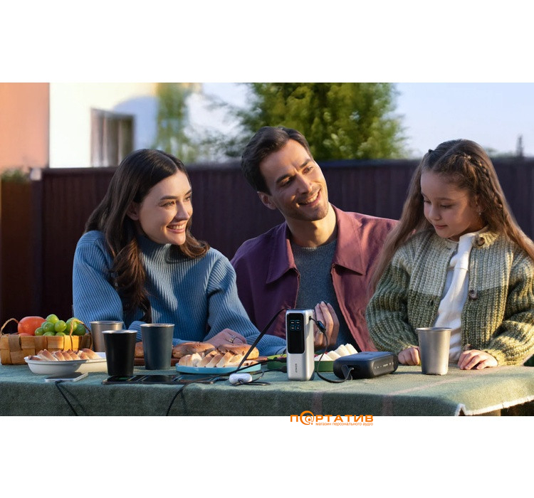 Внешний аккумулятор Anker 25000 mAh 165W PD Built-In Double USB-C Cables Silver (A1695H41)