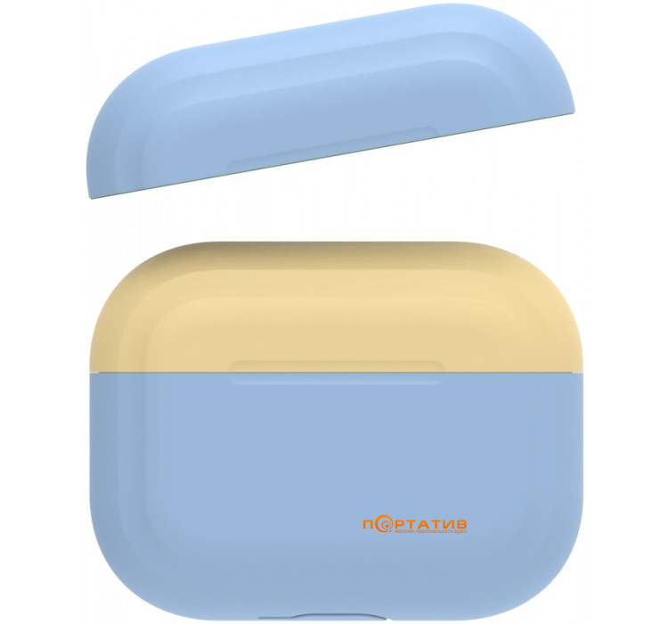 AHASTYLE Two Color Silicone Case for Apple AirPods Pro Sky Blue/Yellow (AHA-0P200-SSY)