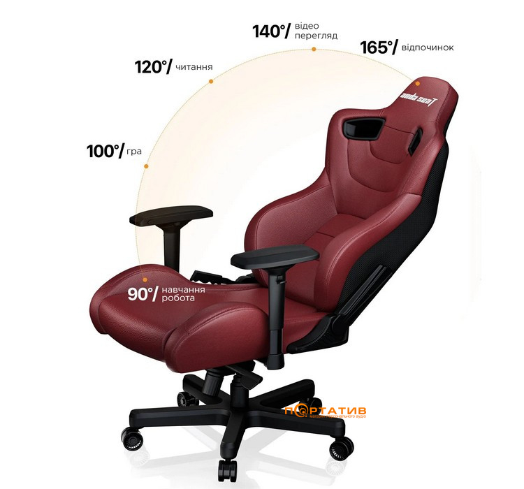 Ігрове крісло Anda Seat Kaiser 2 Black/Maroon Size XL (AD12XL-02-AB-PV/C-A05)