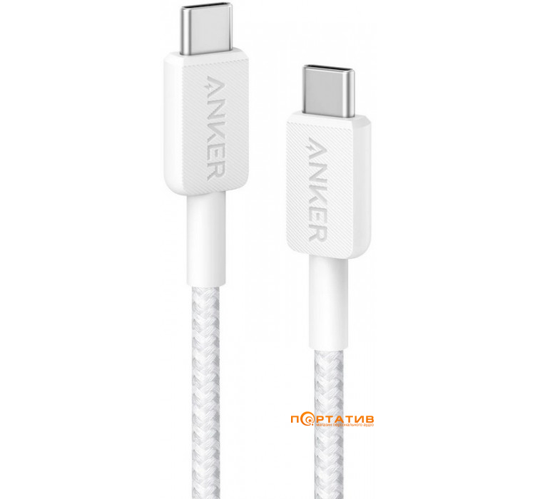 Anker 322 USB-C to USB-C - 1.8m Nylon White (A81F6H21)