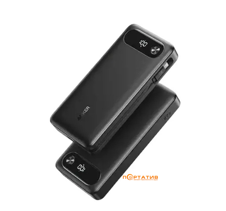 Зовнішній акумулятор Anker 20000 mAh 87W PD Built-In USB-C Cable Black (A1383H11)