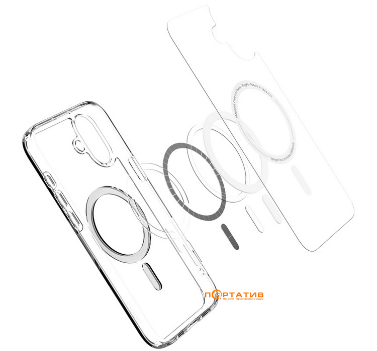Чехол Spigen для Apple iPhone 16, Ultra Hybrid MagFit, White (ACS08205)