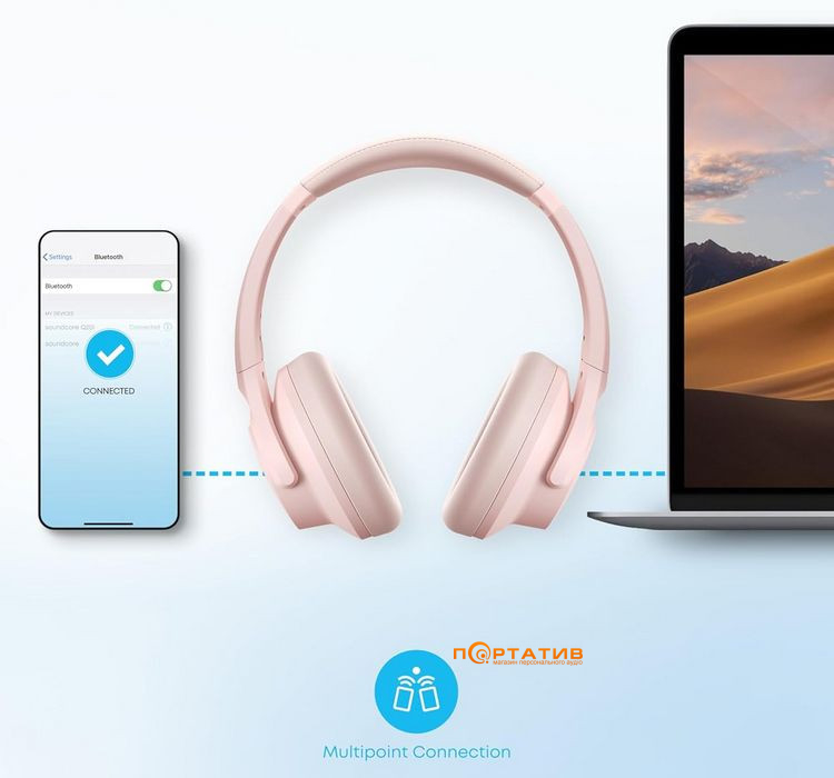 Наушники Anker SoundCore Q20i Pink (A3004G52)