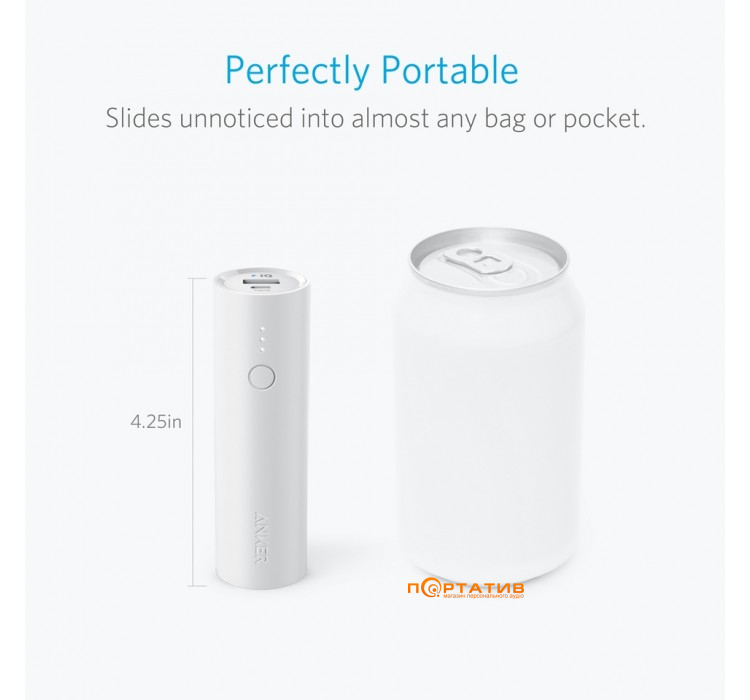 Внешний аккумулятор Anker PowerCore 5000 mAh Ultra-Compact White (A1109G21)