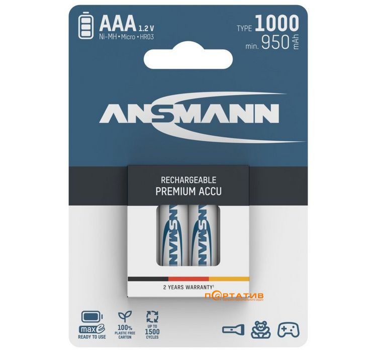 Акумулятор Ansmann AAA 1000mAh Premium 4шт (5030882)