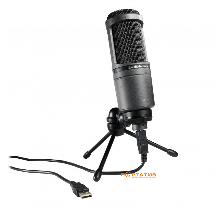 Audio Technica AT2020 Cardioid Condenser Studio XLR Microphone for