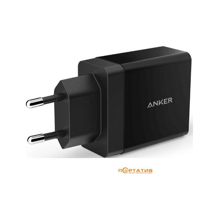 Anker Wall Charger PowerPort2 24W/4.8A V3 Black (A2021L11)