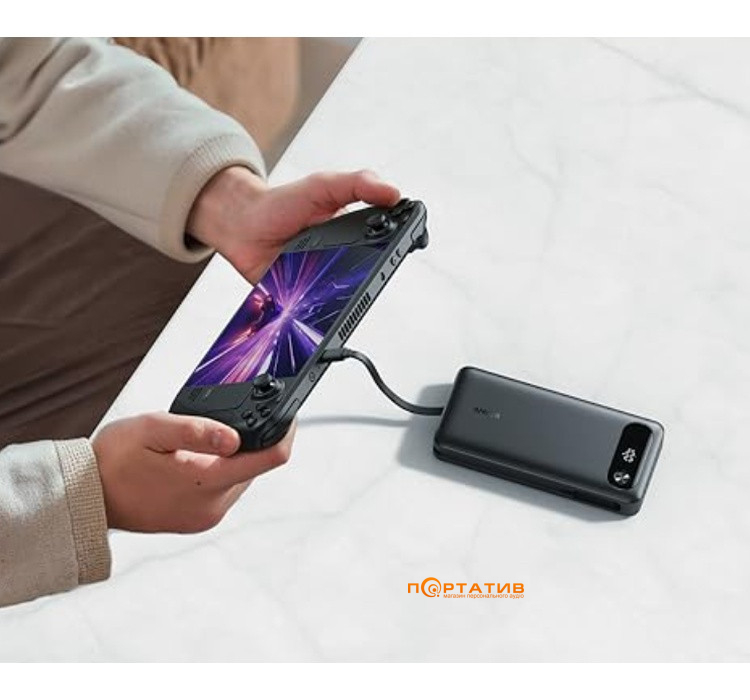 Зовнішній акумулятор Anker 20000 mAh 87W PD Built-In USB-C Cable Black (A1383H11)