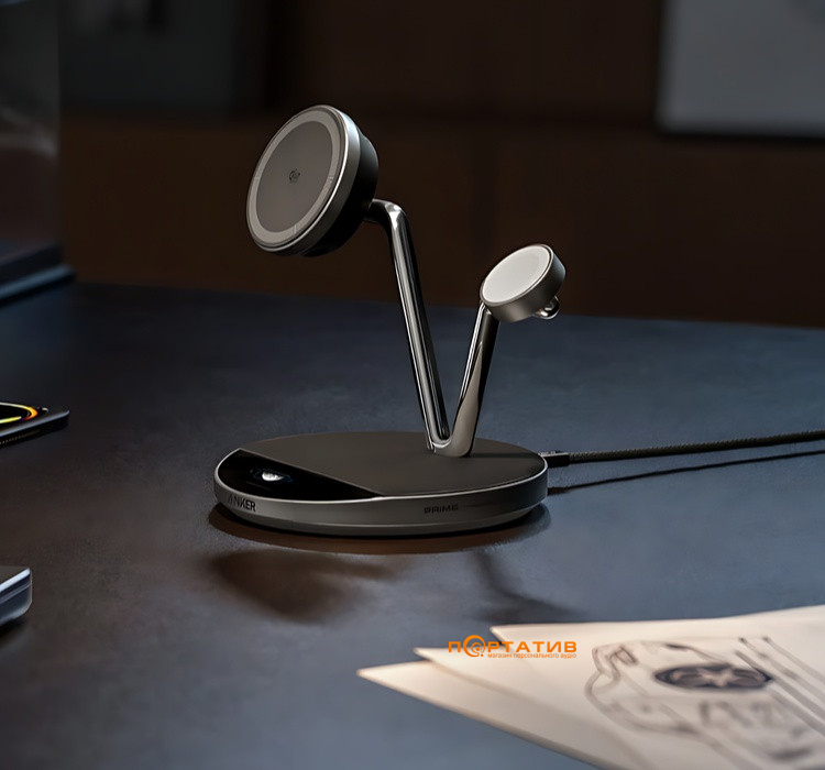 Беcпроводное ЗУ Anker Prime Wireless Charging Station (3-in-1, Qi2, AirCool) (B25X7G11)
