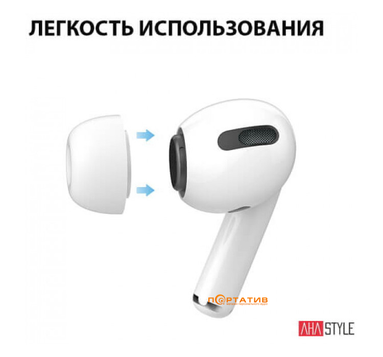 Амбушюри AHASTYLE Silicone Tips for Apple AirPods Pro 2 Small Pairs White (AHA-0P991-WS2)