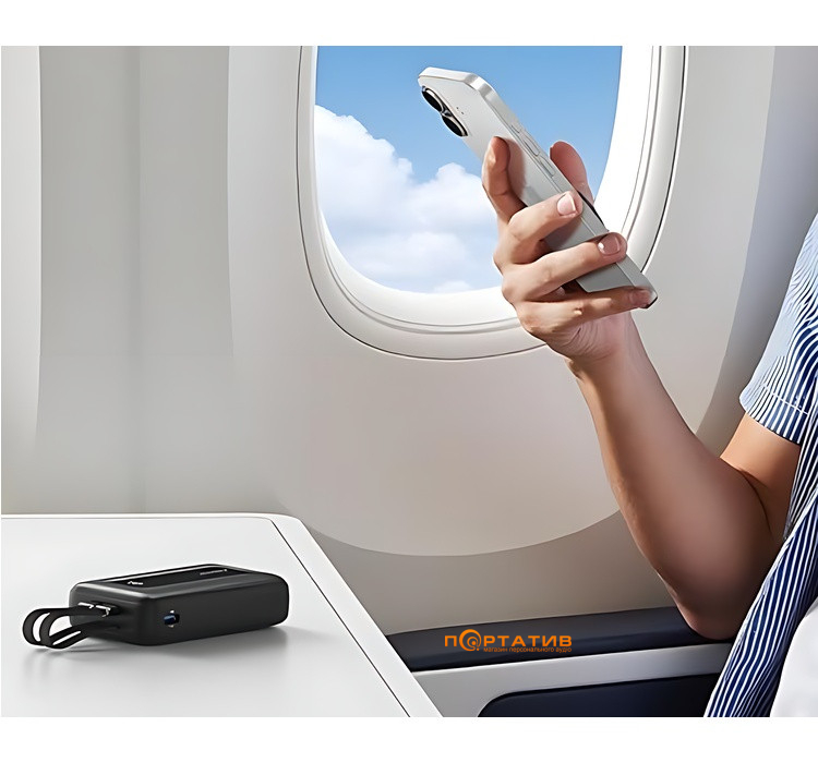 Зовнішній акумулятор Anker 20000 mAh 45W Built-In Dual USB-C Cables Black (A1681H12)