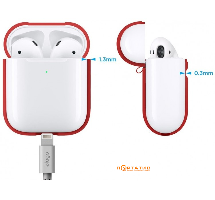 Чохол Elago A2 Silicone Case for Airpods with Wireless Charging Case Red (EAP2SC-RD)
