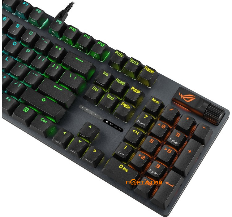 Игровая клавиатура ASUS ROG Strix Scope II NX Snow USB EN PBT Black (90MP036A-BKUA01)