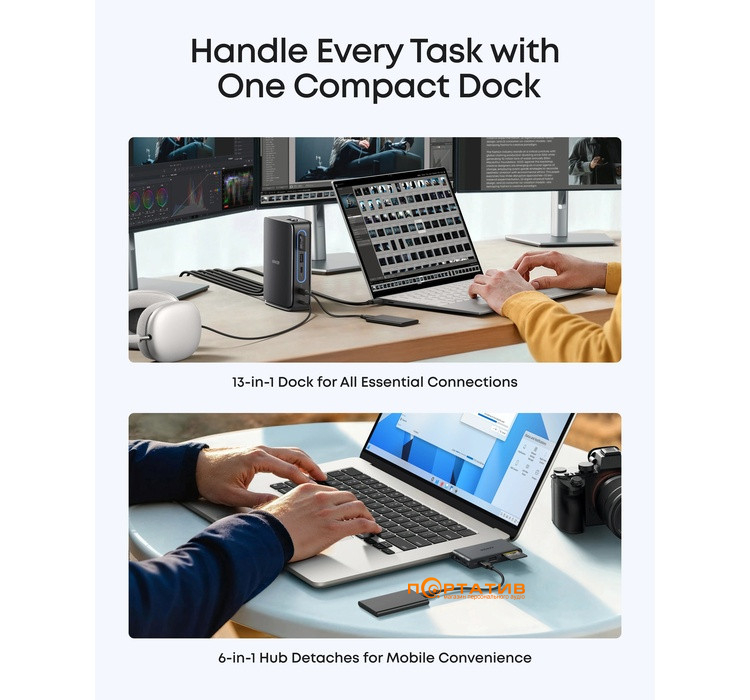 Док-станция Anker Nano Docking Station 13-in-1 Triple Display (A83C3311)