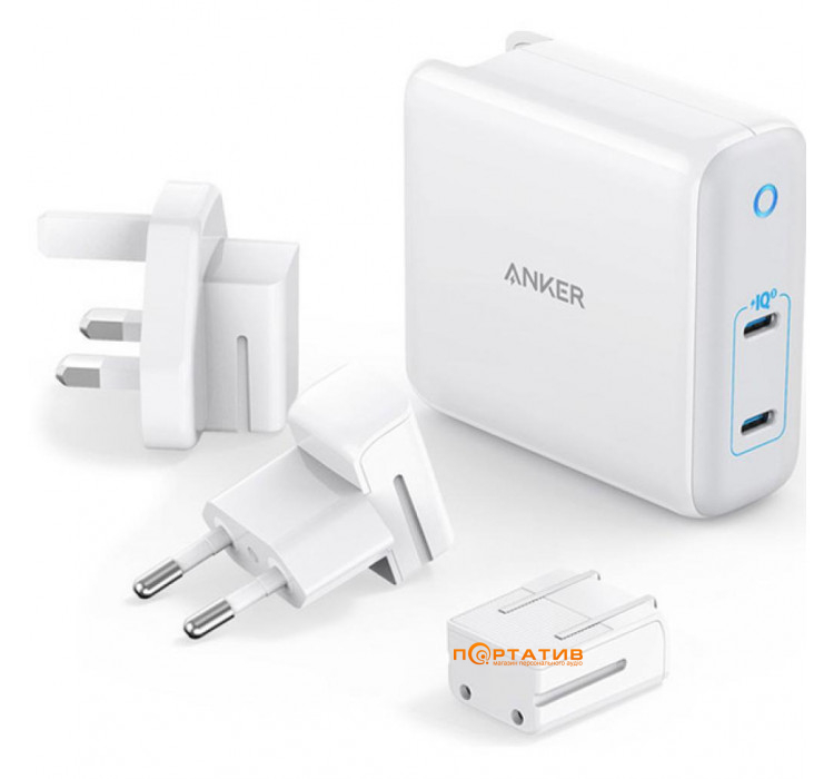Anker Wall Charger PowerPort Atom III Duo - 60W 2xUSB-С White (A2629H21)