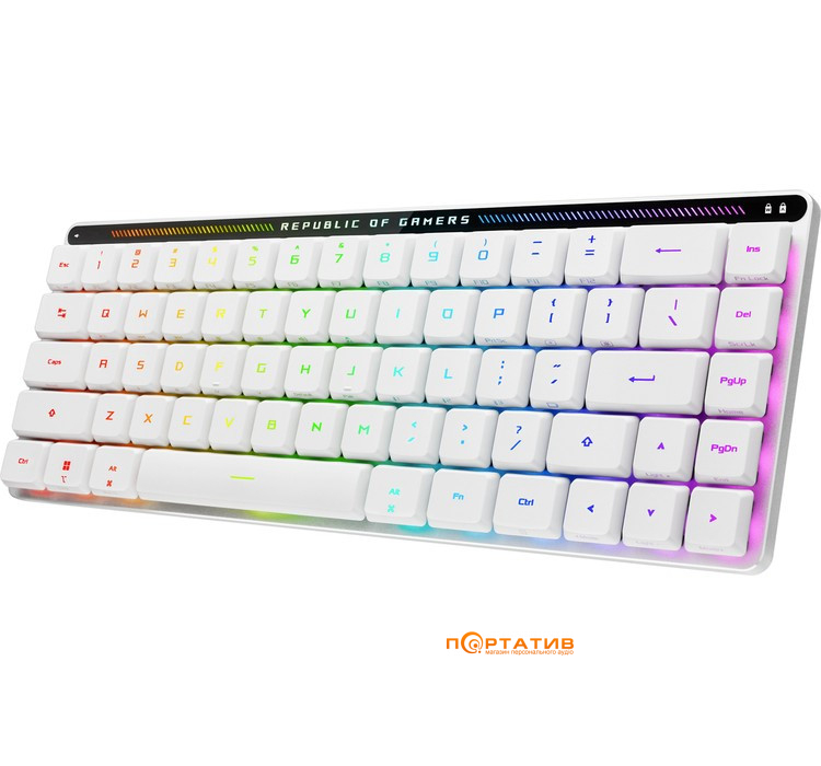 Игровая клавиатура ASUS ROG Falchion RX Low Profile Red USB/BT EN/UA White (90MP03EC-BKMA10)