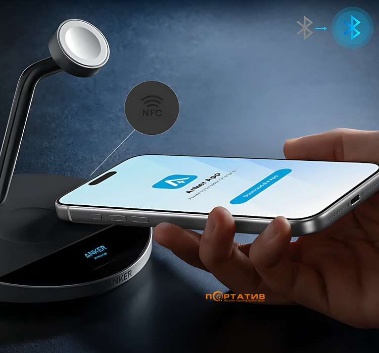 Беcпроводное ЗУ Anker Prime Wireless Charging Station (3-in-1, Qi2, AirCool) (B25X7G11)