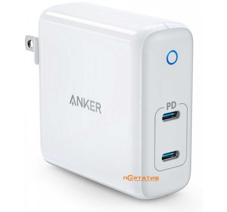Anker Wall Charger PowerPort Atom PD 2 60W Ultra Compact White (A2029321)