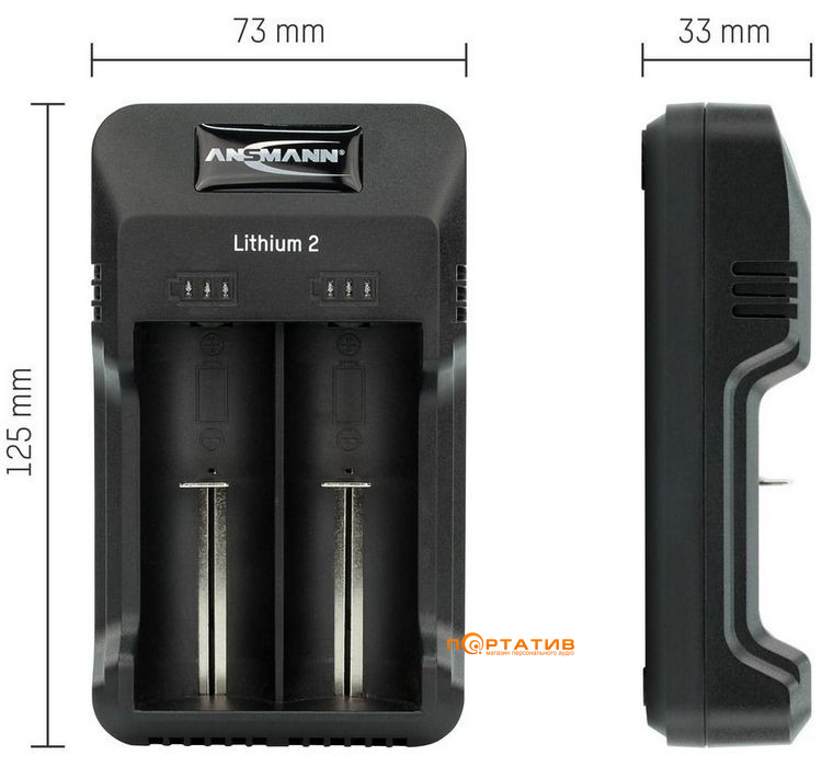 Зарядний пристрій Ansmann Lithium 2 AA/AAA 1-2 NiMH / Li-Ion 3,6 V/3,7 V (1001-0050)
