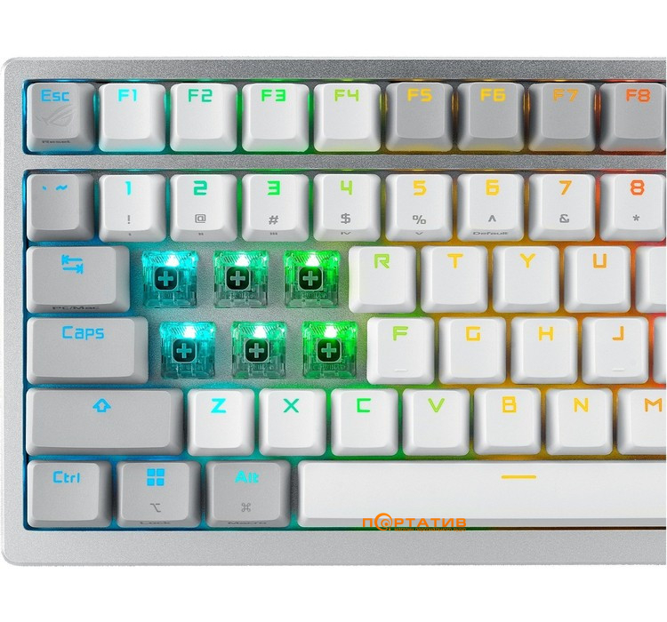 Игровая клавиатура ASUS ROG Azoth 81key NX Red USB/WL/BT EN RGB White (90MP031A-BKUA11)