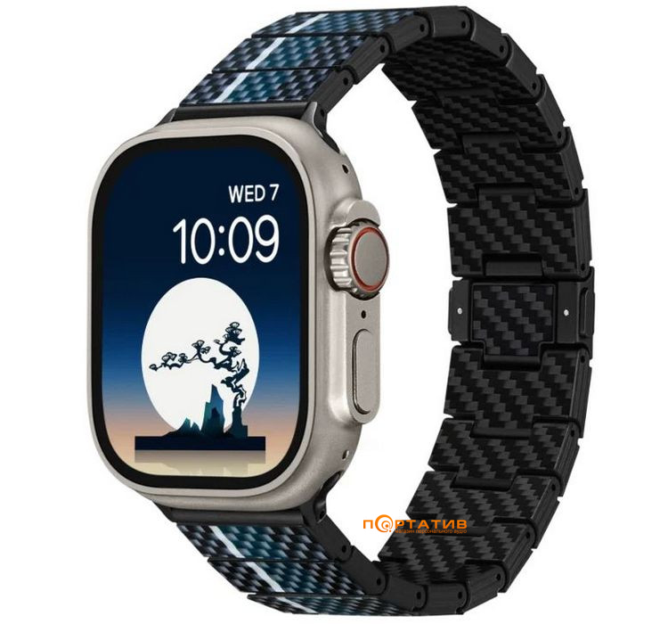 Pitaka Chroma Carbon Band Poetry of Things Moon for Apple Watch 49/45/44mm (AWB2306)