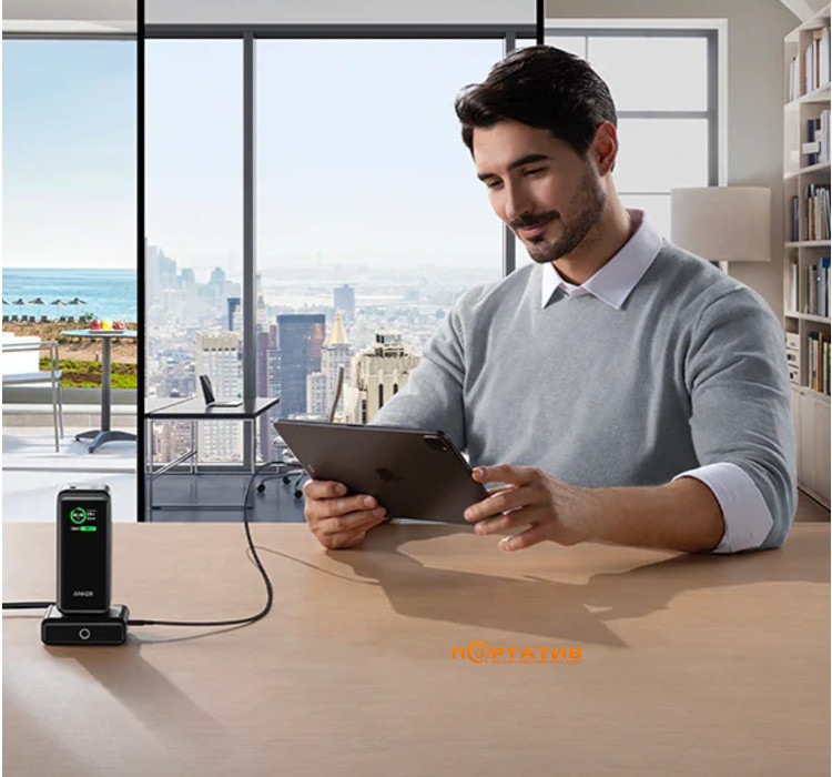 Мережевий зарядний пристрій Anker Charging Base for Anker Prime 100W, 2xUSB-C, 1xUSB-A, Pogo Pin (A1902311)