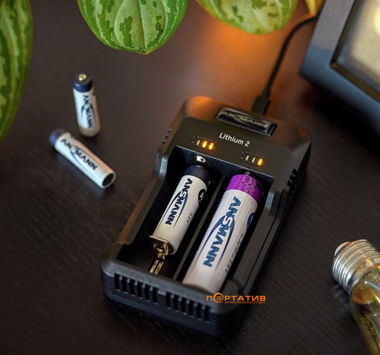Зарядний пристрій Ansmann Lithium 2 AA/AAA 1-2 NiMH / Li-Ion 3,6 V/3,7 V (1001-0050)