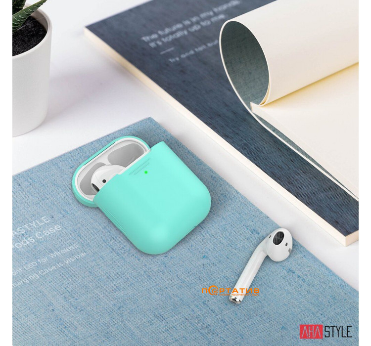 Чехол AHASTYLE Silicone Duo Case for Apple AirPods Mint Green (AHA-02020-MGR)