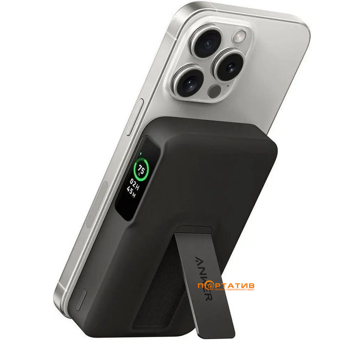 Внешний аккумулятор Anker MagGo 10000 mAh Qi2 15W + USB-C PD 27W Black (A1654G11)