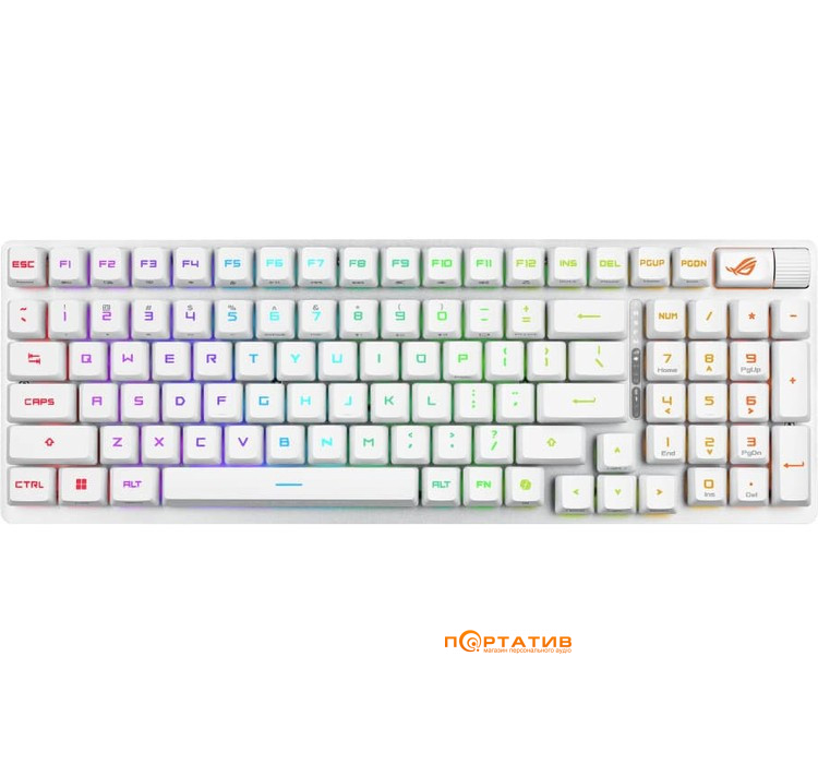 Ігрова клавіатура ASUS ROG Strix Scope II RX Optical Wireless EN RGB White (90MP03S0-BKUA30)